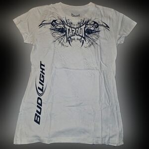 2 t-shirts BOTH NEW. TAP OUT SIZE Large WOMENS Bud light size M